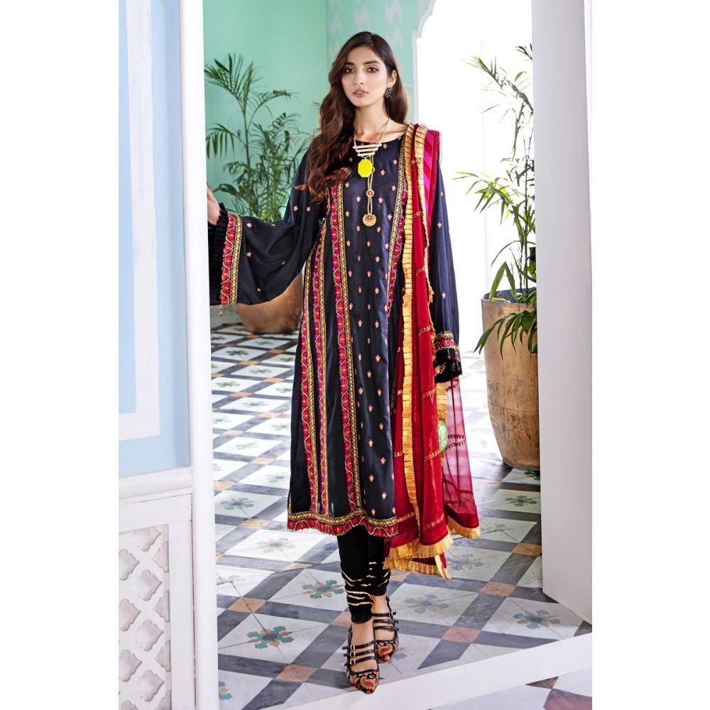 Gul Ahmed 3PC Unstitched Festive Embroidered Suit FE-321