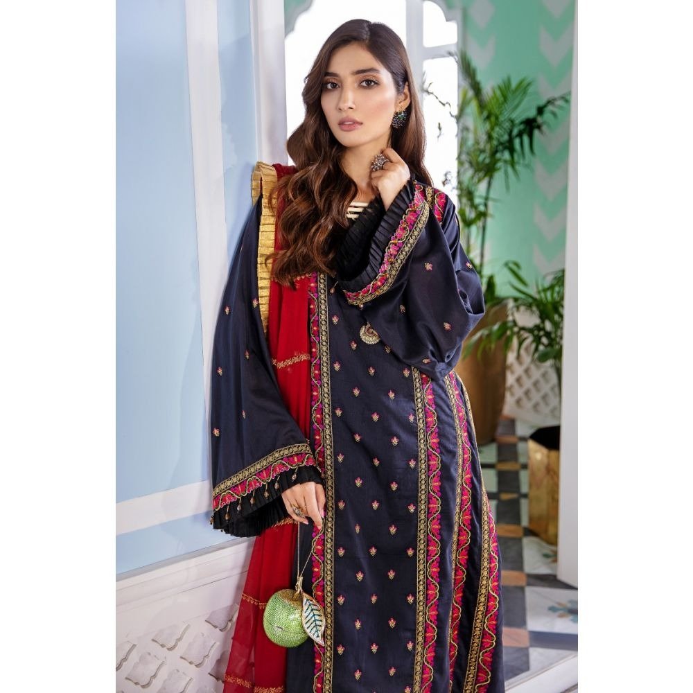 Gul Ahmed 3PC Unstitched Festive Embroidered Suit FE-321