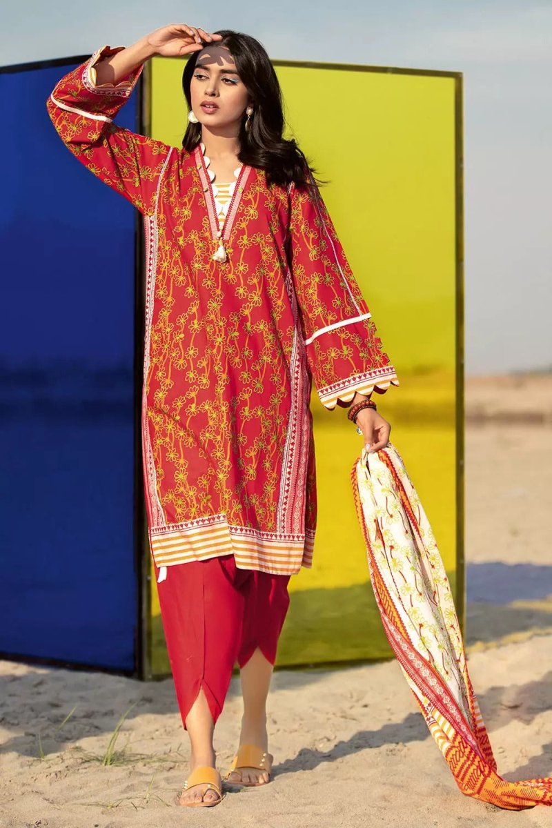 Gul Ahmed 3PC Unstitched Printed Lawn Suit With Argan Oil Finish CL-1068-B