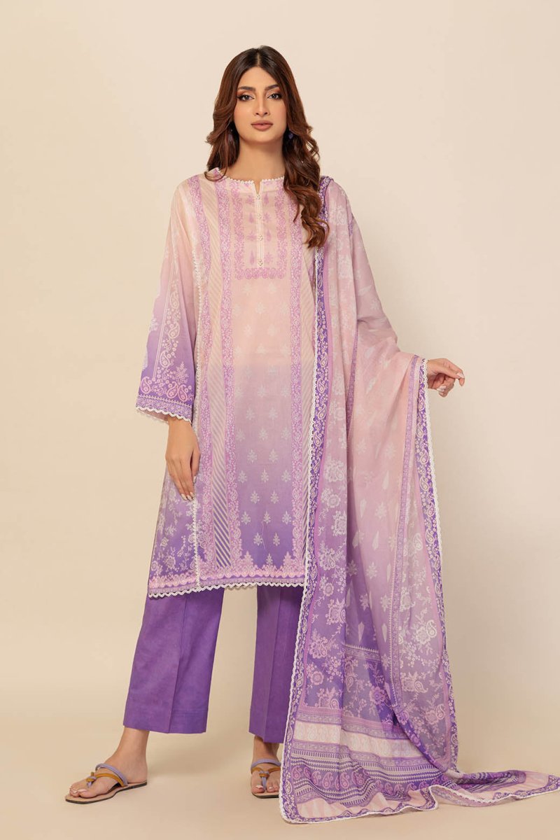 Ready To Wear Bonanza 3 Piece Digital Printed Lawn Suit - 2S24P3P144-Padiant Paisley