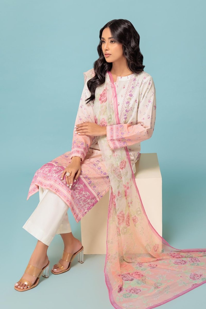 Ready To Wear Bonanza 3 Piece Digital Printed Lawn Suit - 2S24P3P164-D-PINK