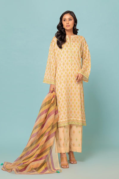Ready To Wear Bonanza 3 Piece Digital Printed Lawn Suit - 2S24P3P313-Geometric Tribe