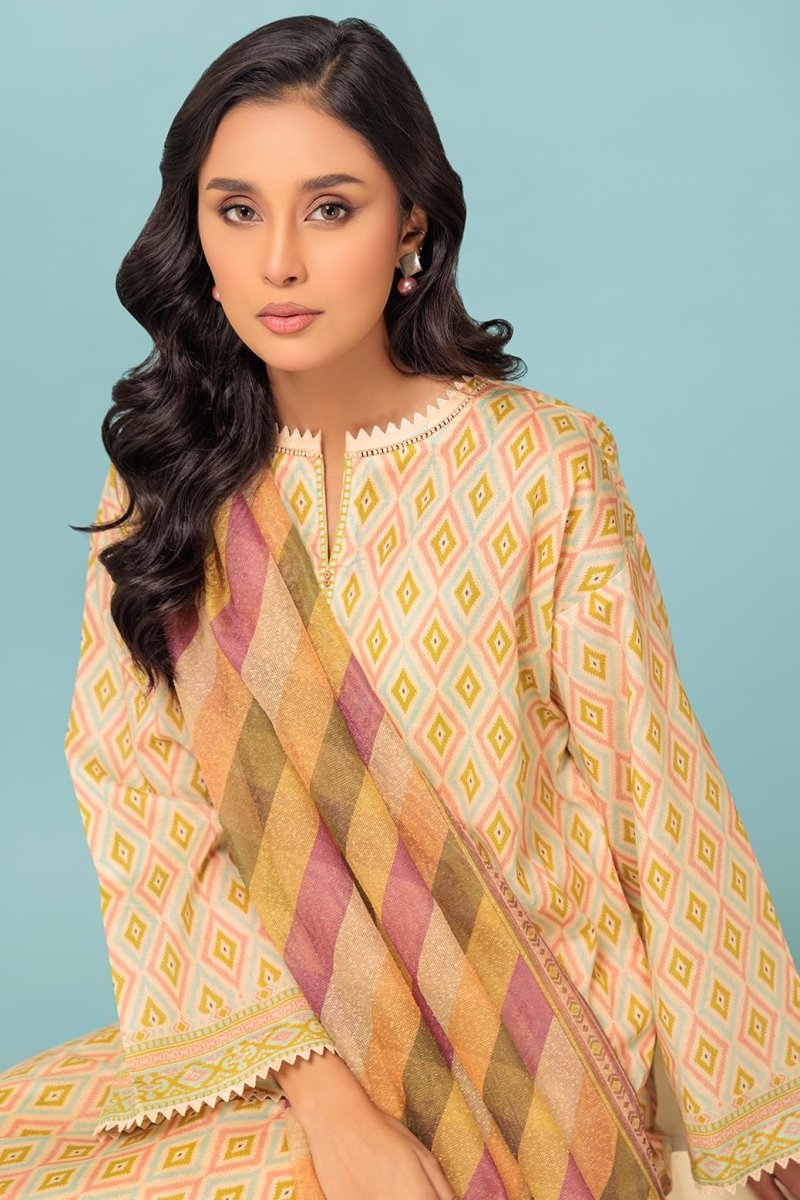 Ready To Wear Bonanza 3 Piece Digital Printed Lawn Suit - 2S24P3P313-Geometric Tribe