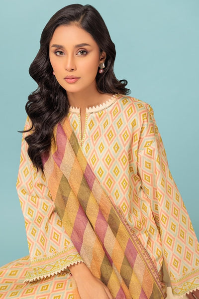 Ready To Wear Bonanza 3 Piece Digital Printed Lawn Suit - 2S24P3P313-Geometric Tribe