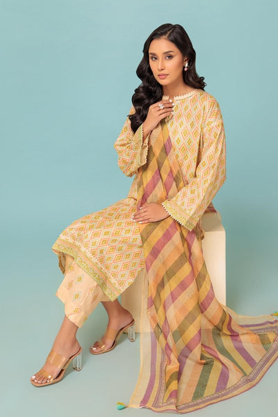 Ready To Wear Bonanza 3 Piece Digital Printed Lawn Suit - 2S24P3P313-Geometric Tribe