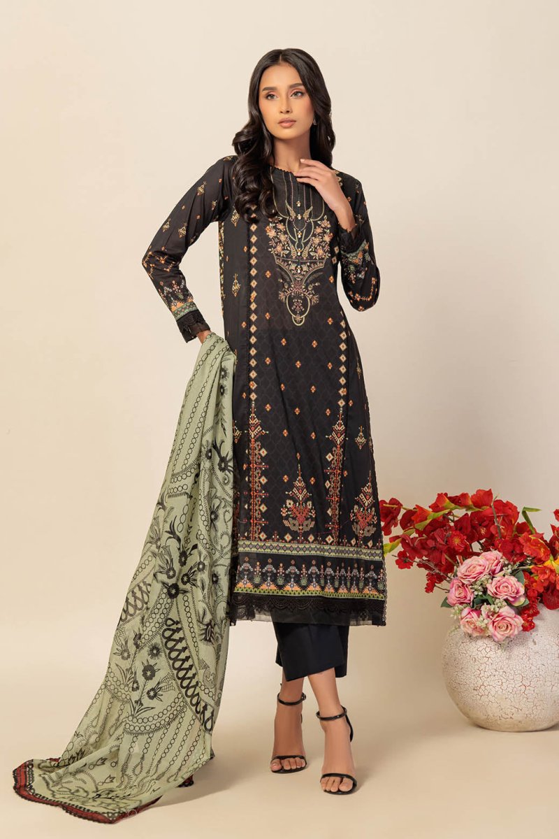 Ready To Wear Bonanza 3 Piece Digital Printed Lawn Suit - 2S24P3P406-BROWN