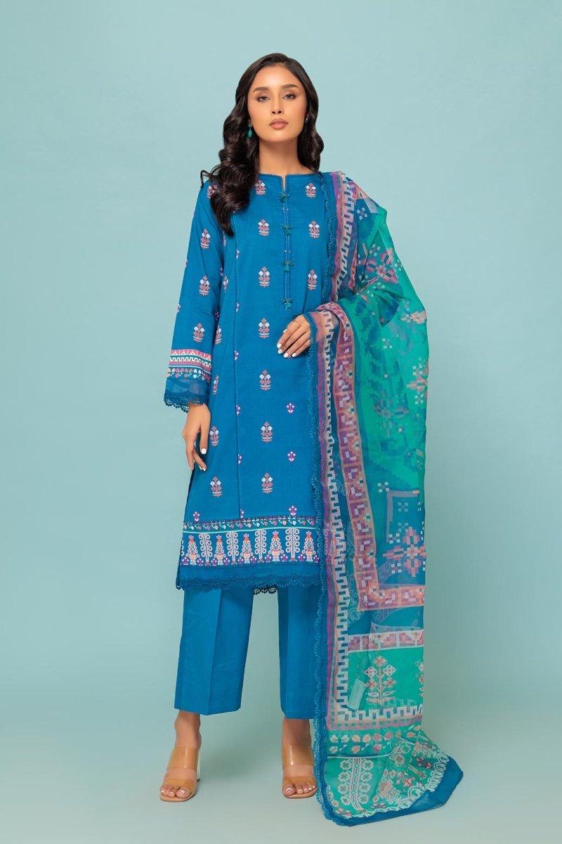 Ready To Wear Bonanza 3 Piece Digital Printed Lawn Suit - 2S24P3P419-BLUE MARINE