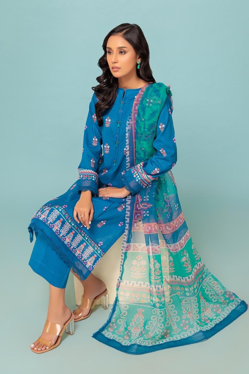 Ready To Wear Bonanza 3 Piece Digital Printed Lawn Suit - 2S24P3P419-BLUE MARINE