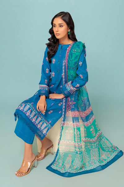 Ready To Wear Bonanza 3 Piece Digital Printed Lawn Suit - 2S24P3P419-BLUE MARINE