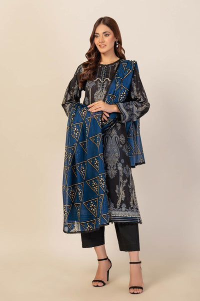 Ready To Wear Bonanza 3 Piece Digital Printed Lawn Suit - 2S24P3P495-BLACK