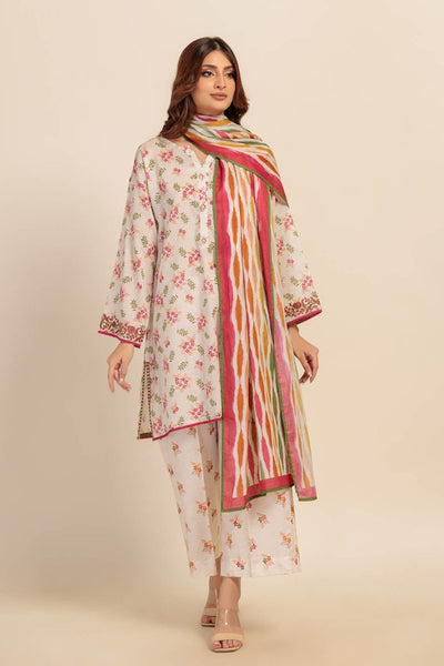 Ready To Wear Bonanza 3 Piece Digital Printed Lawn Suit - 2S24P3P904-O-WHITE