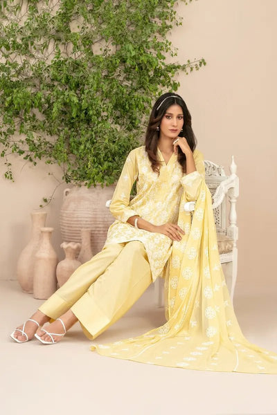 Tawakkal Fabrics 3 Piece Stitched Fancy Embroidered Schiffli Lawn Suit - D-2209