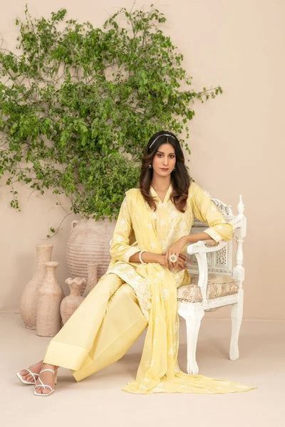 Tawakkal Fabrics 3 Piece Stitched Fancy Embroidered Schiffli Lawn Suit - D-2209