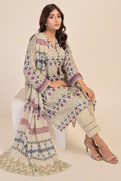 Ready To Wear Bonanza 3 Piece Digital Printed Lawn Suit - 6S24U3P234-ETHNIC HUES
