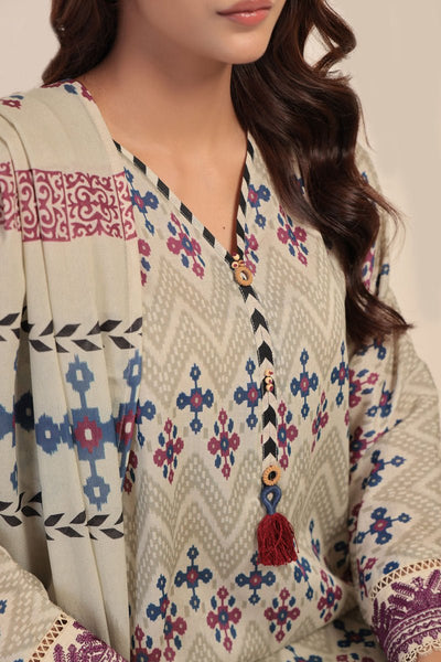 Ready To Wear Bonanza 3 Piece Digital Printed Lawn Suit - 6S24U3P234-ETHNIC HUES