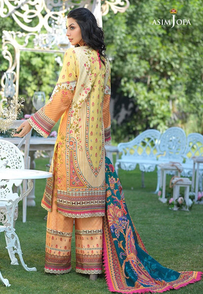 Asim Jofa 3 Piece Printed Suit - AJPR-02 MELLOW YELLOW