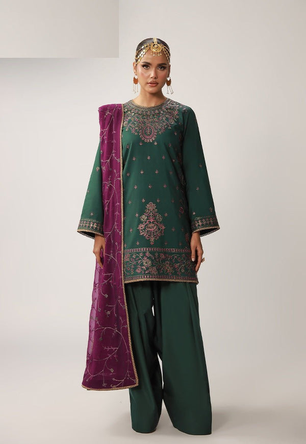 Asim Jofa 3 Piece Unstitched Embroidered Silk Suit - AJULO-06