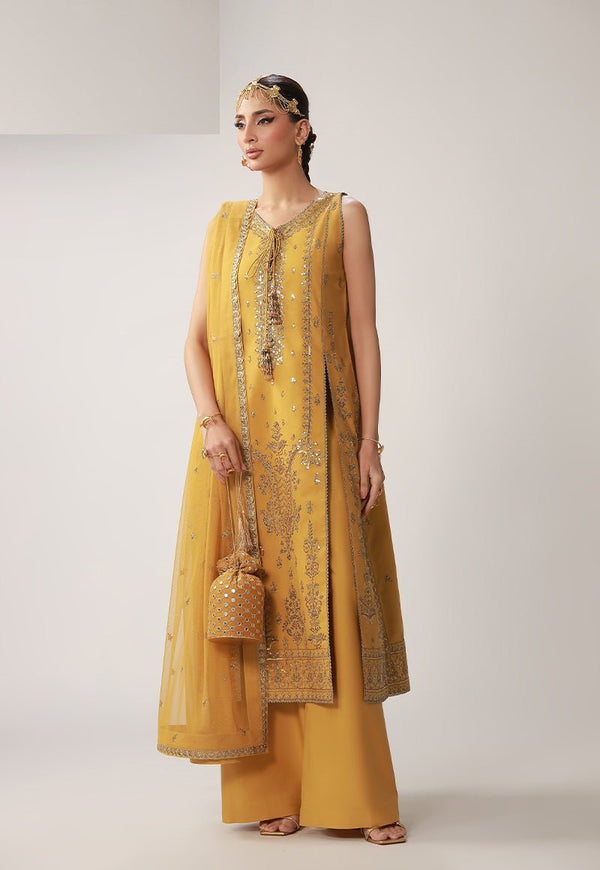 Asim Jofa 3 Piece Unstitched Embroidered Boski Silk Suit - AJULO-09