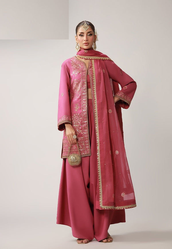 Asim Jofa 3 Piece Unstitched Embroidered Boski Silk Suit - AJULO-10