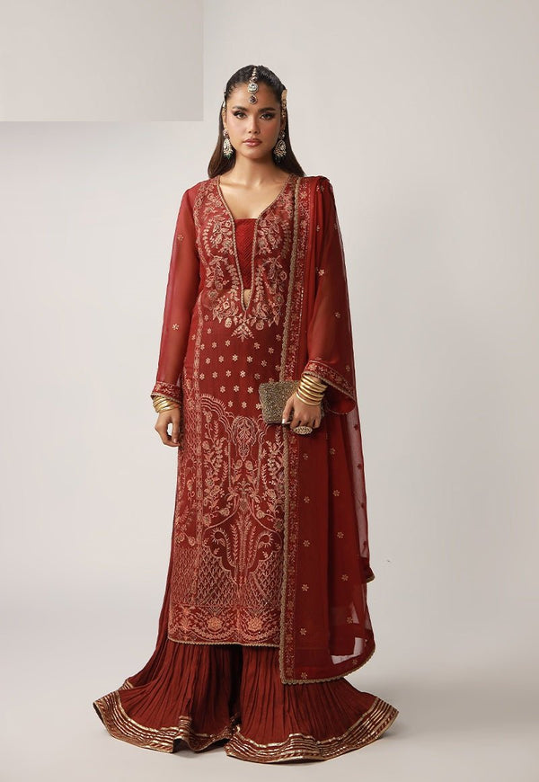 Asim Jofa 3 Piece Unstitched Embroidered Chiffon Suit - AJULO-11