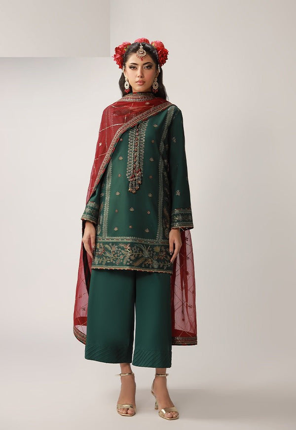 Asim Jofa 3 Piece Unstitched Embroidered Silk Suit - AJULO-12