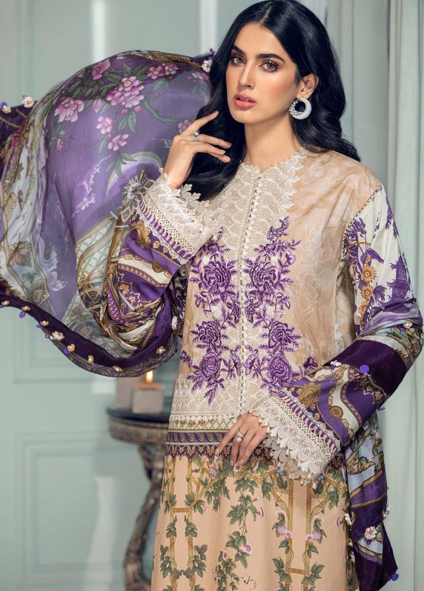 Anaya By Kiran Chaudhry 3 Piece Unstitched Lawn Suit - AL21-02-B-ALESIA