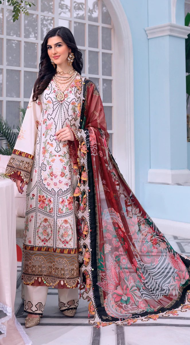 Anaya By Kiran Chaudhry 3 Piece Unstitched Embroidered Lawn Suit - AL22-13 SOHA