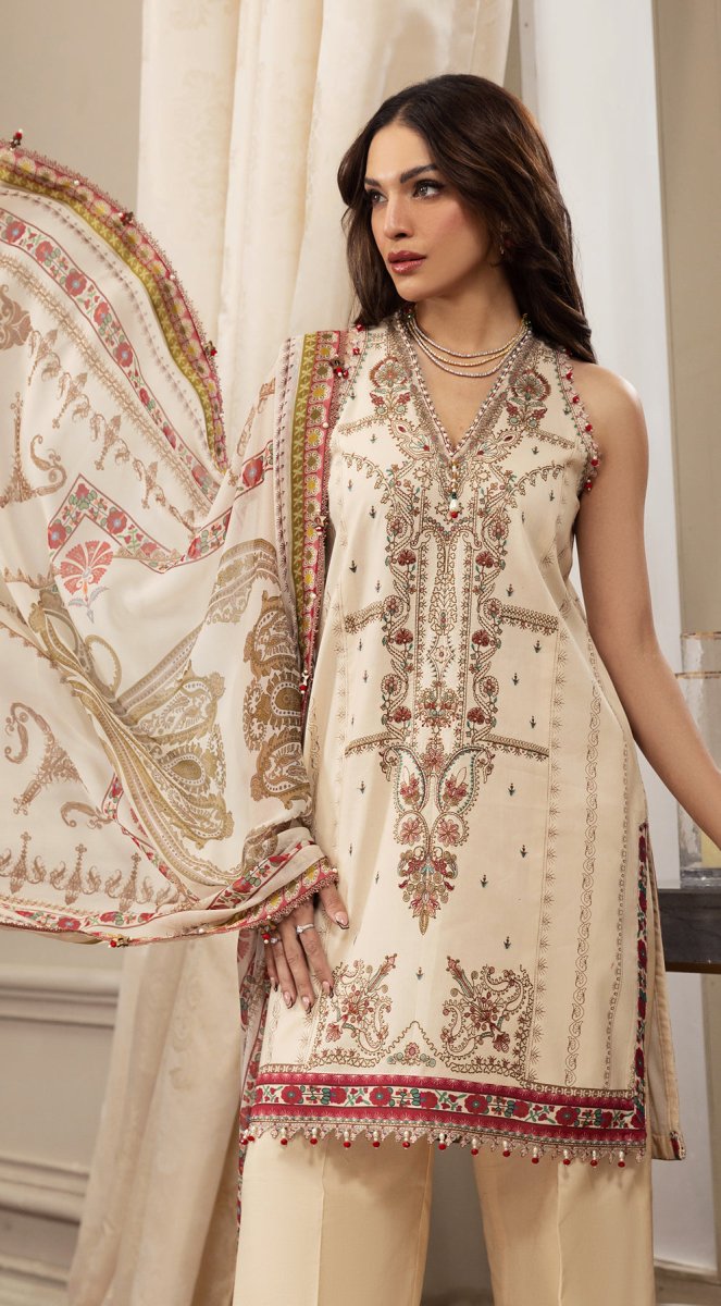 Anaya 3 Piece Unstitched Embroidered Suit - AL23-20-MANAL