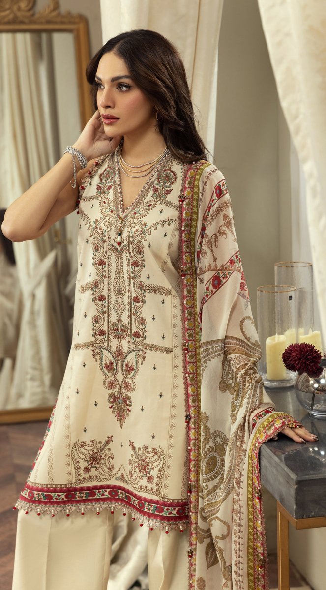 Anaya 3 Piece Unstitched Embroidered Suit - AL23-20-MANAL