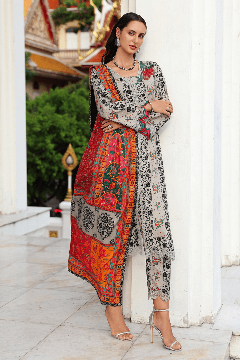 Charizma 3 Pc Unstitched Embroidered Linen Suit ANW6-19