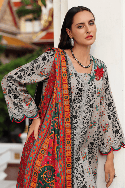 Charizma 3 Pc Unstitched Embroidered Linen Suit ANW6-19