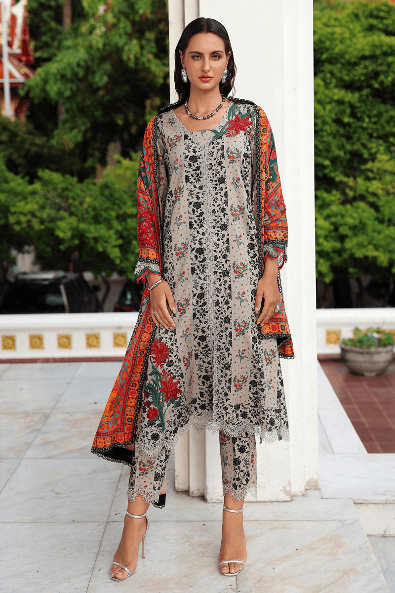 Charizma 3 Pc Unstitched Embroidered Linen Suit ANW6-19