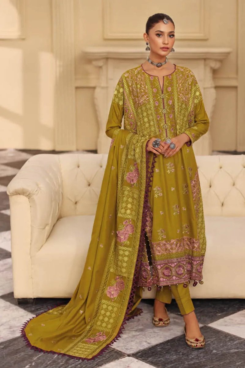 Gul Ahmed 3PC Pashmina Shawl Unstitched Embroidered Suit AP-22019