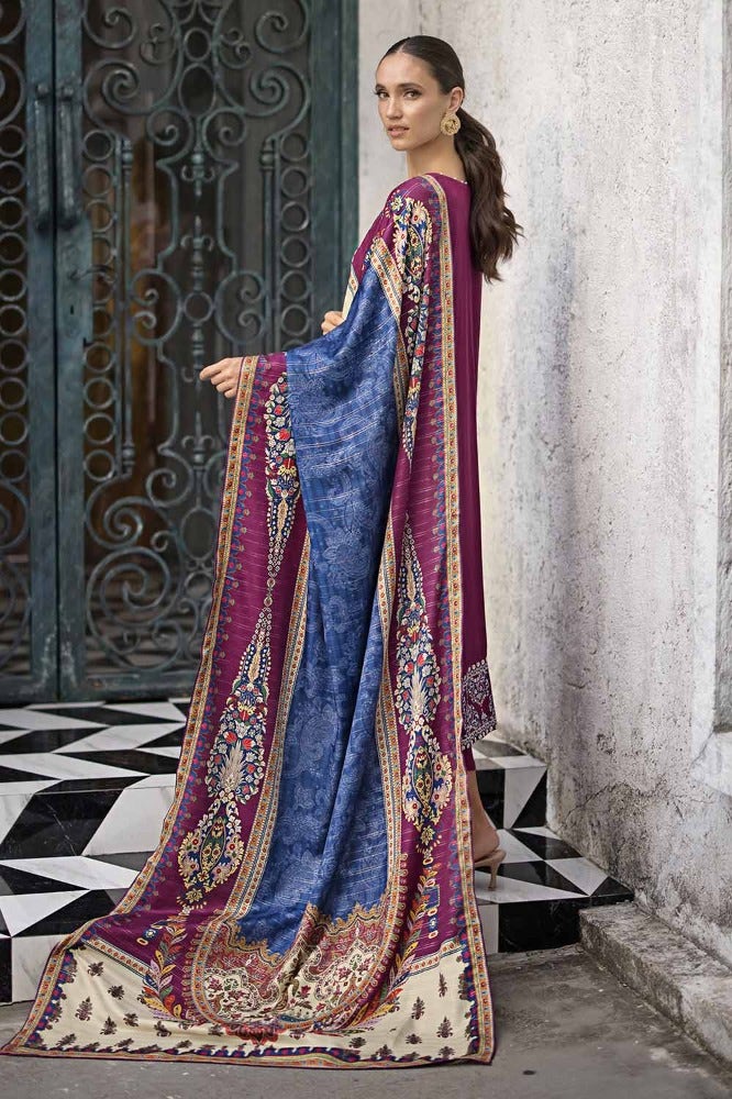 Gul Ahmed 3PC Embroidered Khaddar Unstitched Suit with Digital Twill Zari Shawl AP-32013