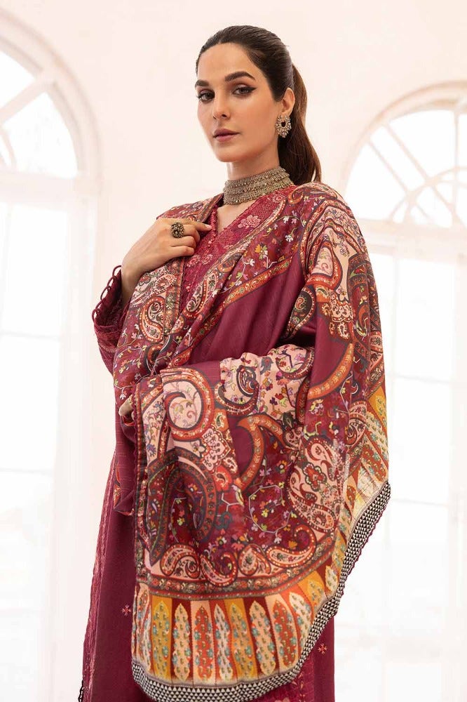 Gul Ahmed 3PC Embroidered Dobby Jacquard Unstitched Suit with Digital Printed Twill Zari Shawl AP-32014