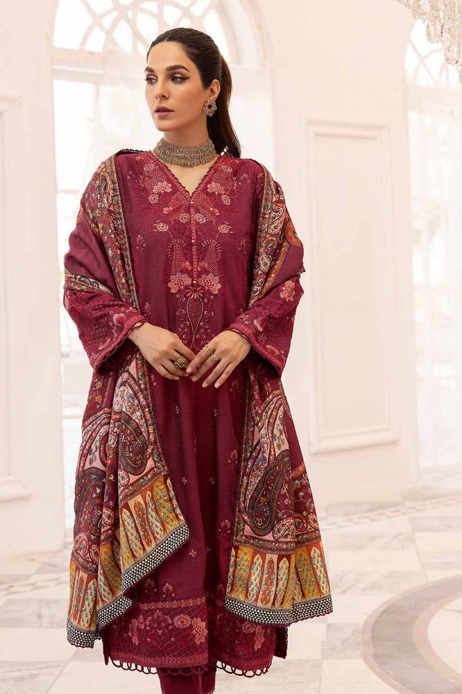 Gul Ahmed 3PC Embroidered Dobby Jacquard Unstitched Suit with Digital Printed Twill Zari Shawl AP-32014