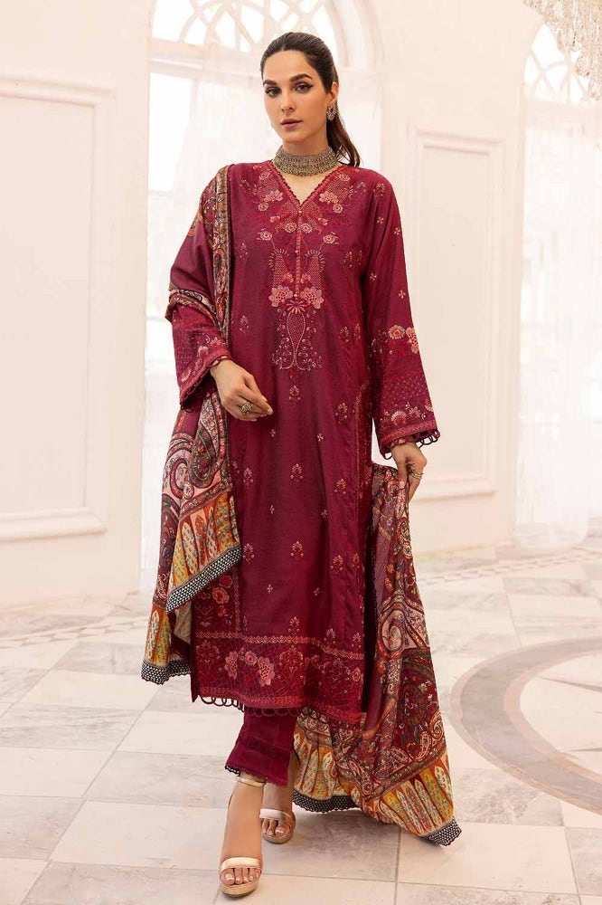 Gul Ahmed 3PC Embroidered Dobby Jacquard Unstitched Suit with Digital Printed Twill Zari Shawl AP-32014