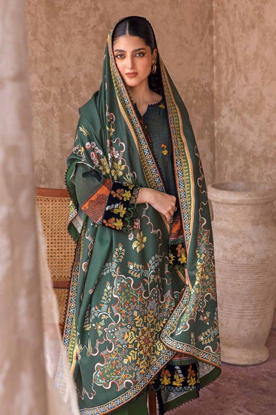 Gul Ahmed 3PC Embroidered Digital Printed Khaddar Unstitched Suit with Digital Printed Pashmina Shawl AP-32027