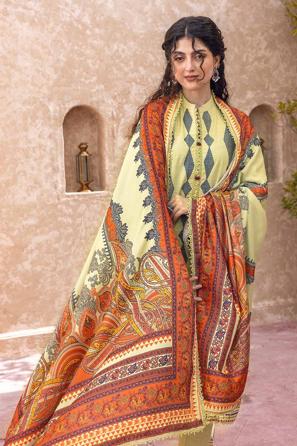 Gul Ahmed 3PC Embroidered Khaddar Unstitched Suit with Digital Printed Pashmina Shawl AP-32037