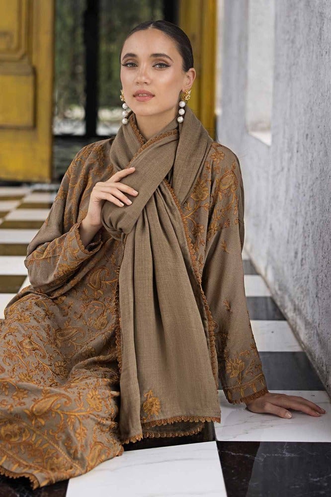 Gul Ahmed 3PC Embroidered Khaddar Unstitched Suit with Embroidered Pashmina Shawl AP-32043