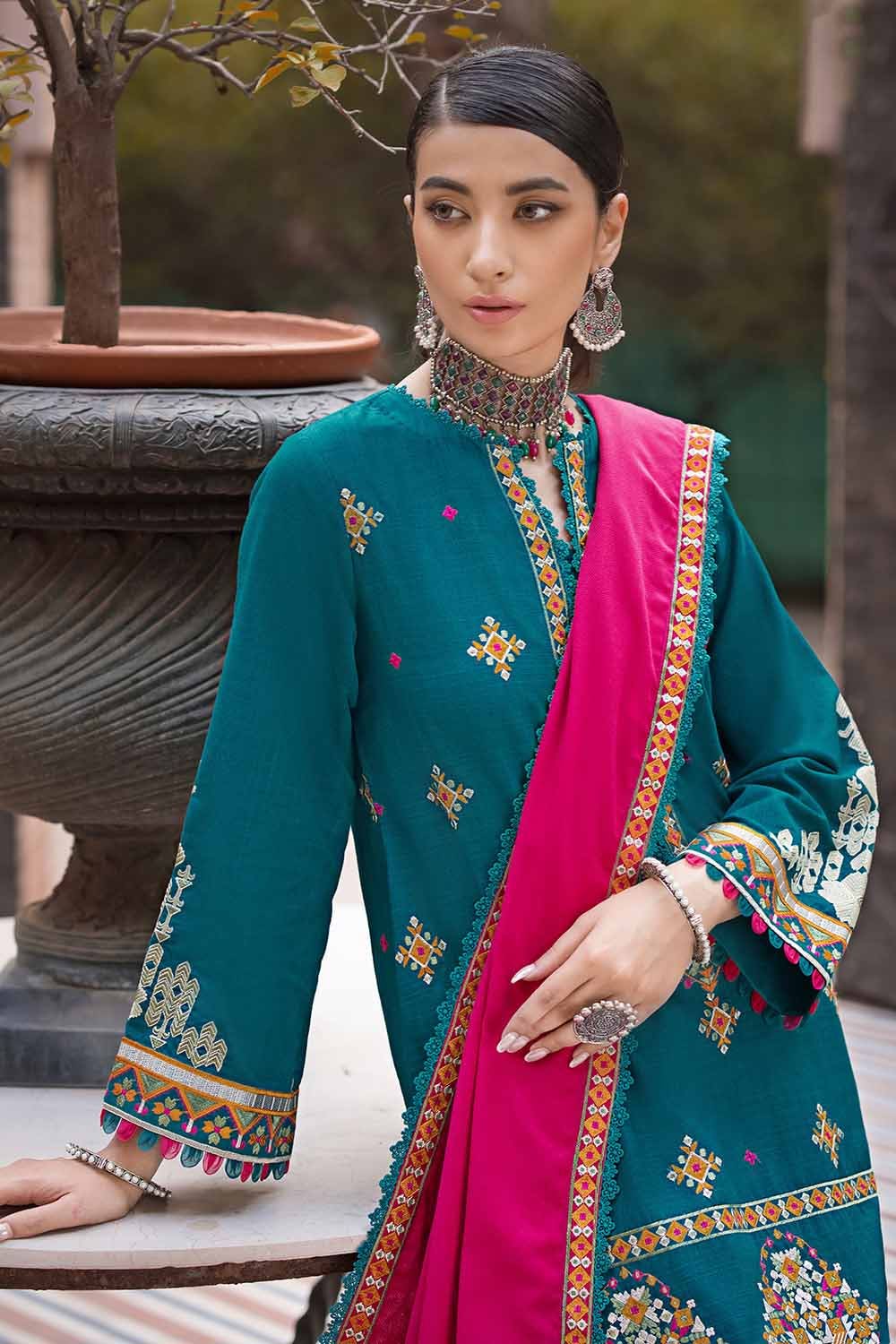 Gul Ahmed 3PC Embroidered Khaddar Unstitched Suit with Embroidered Pashmina Shawl AP-32046