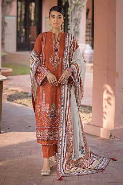 Gul Ahmed 3PC Embroidered Khaddar Unstitched Suit with Digital Printed Pashmina Shawl AP-32048