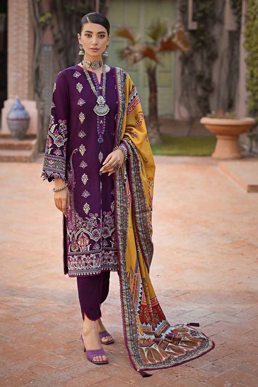 Gul Ahmed 3PC Embroidered Khaddar Unstitched Suit with Digital Printed Pashmina Shawl AP-32049