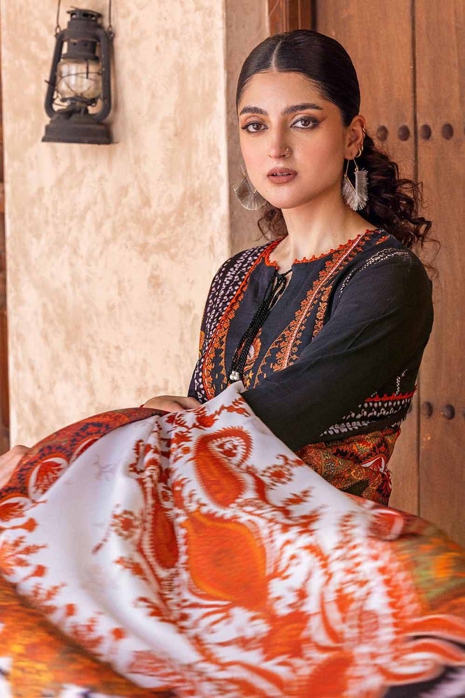 Gul Ahmed 3PC Embroidered Khaddar Unstitched Suit with Pashmina Shawl AP-32053