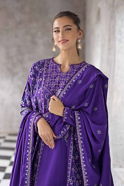 Gul Ahmed 3PC Embroidered Pashmina Unstitched Suit with Embroidered Pashmina Shawl AP-32054