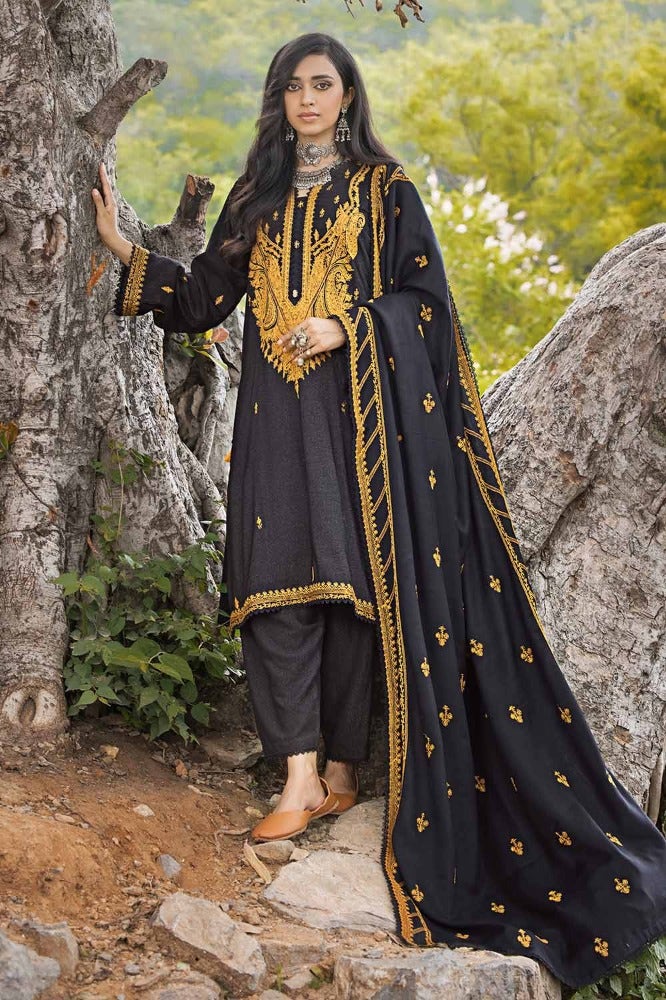 Gul Ahmed 3PC Embroidered Khaddar Unstitched Suit with Embroidered Pashmina Shawl AP-32058