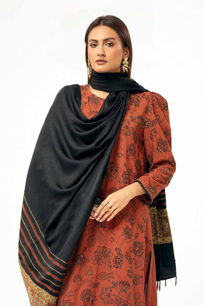 Gul Ahmed 3 Piece Unstitched Embroidered Karandi Suit with Pashmina Suit AP-42001