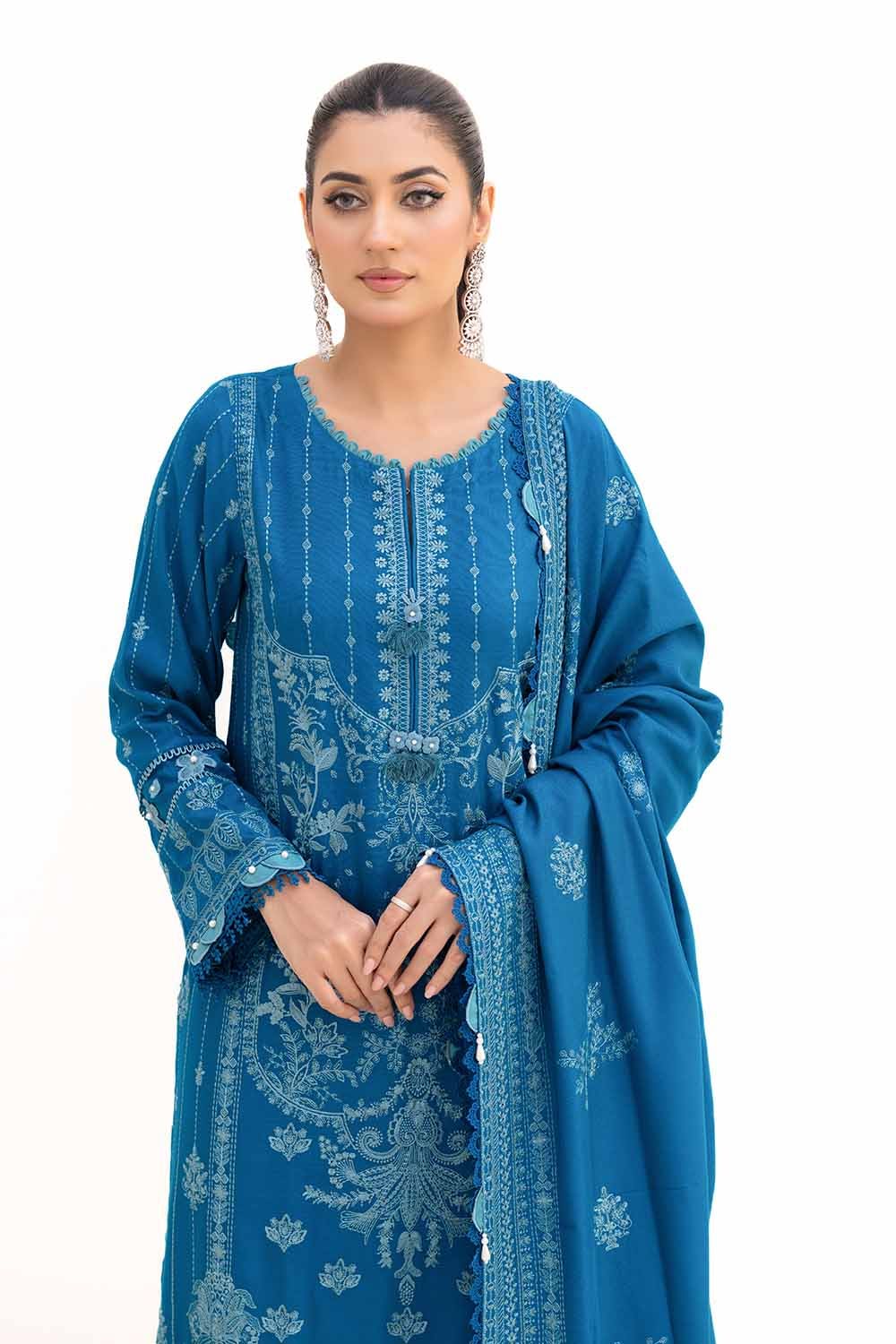 Gul Ahmed 3PC Unstitched Embroidered Acrylic Suit with Embroidered Acrylic Dupatta AP-42005