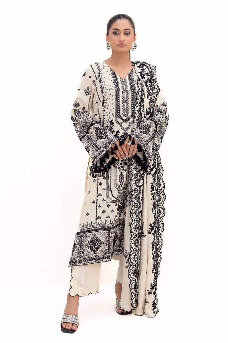 Gul Ahmed 3 Piece Unstitched Embroidered Acrylic Suit with Embroidered Acrylic Dupatta AP-42006