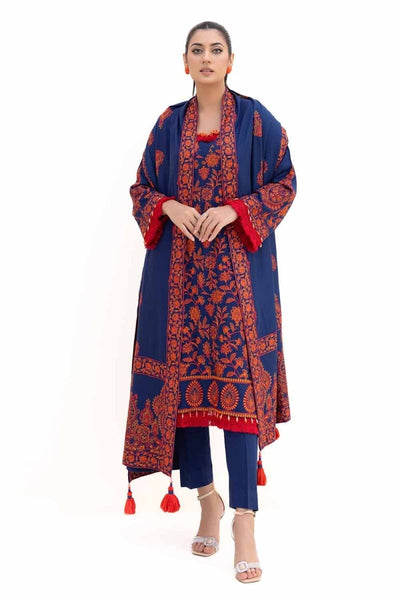 Gul Ahmed 3PC Unstitched Embroidered Acrylic Suit with Embroidered Acrylic Dupatta AP-42012